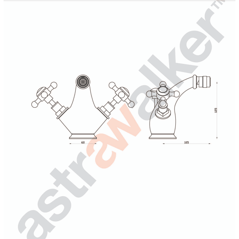 Astra Walker Bidet Mixer With 32mm Pop Waste - Chrome - Burdens Plumbing