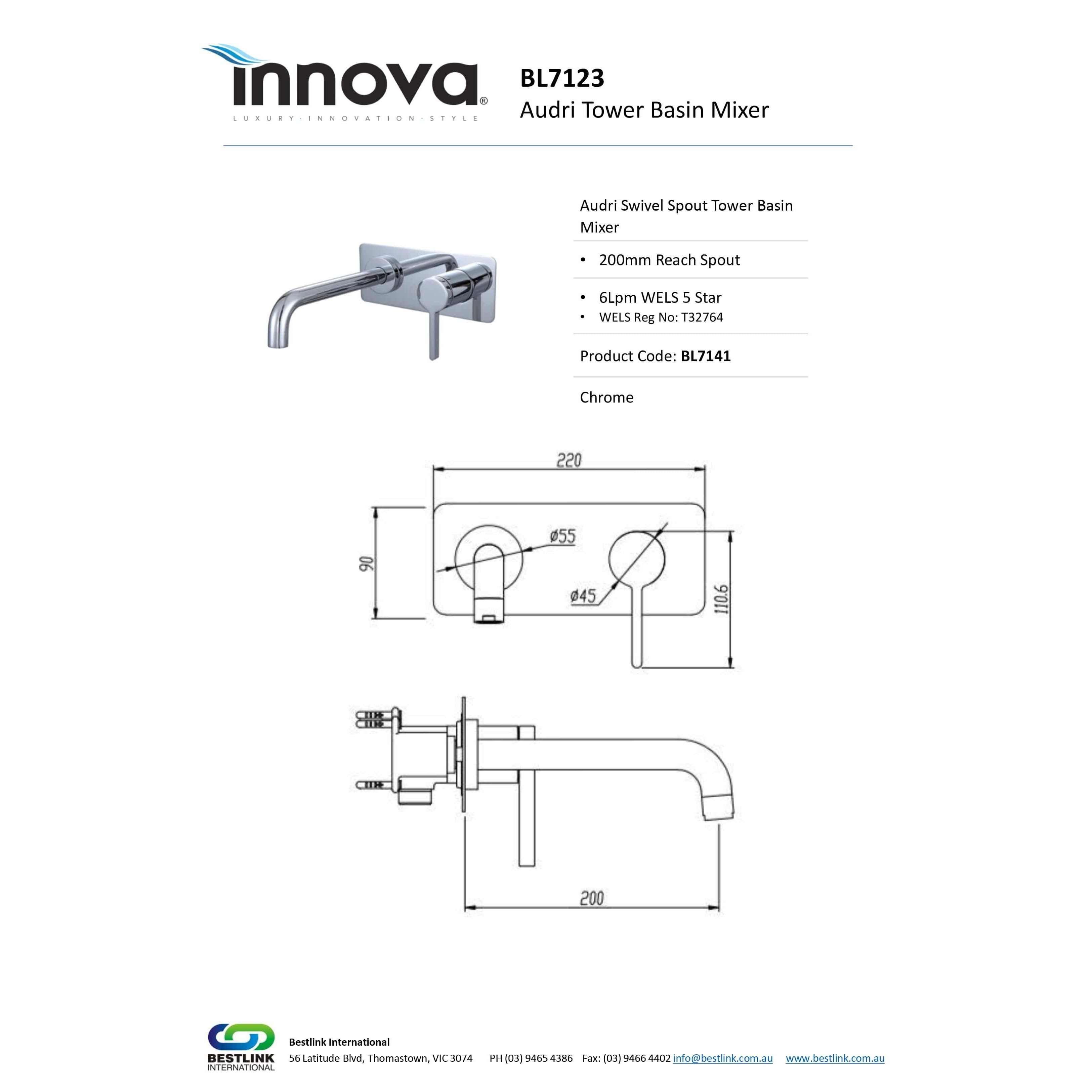 Audri Wall Basin Mixer Set - Burdens Plumbing