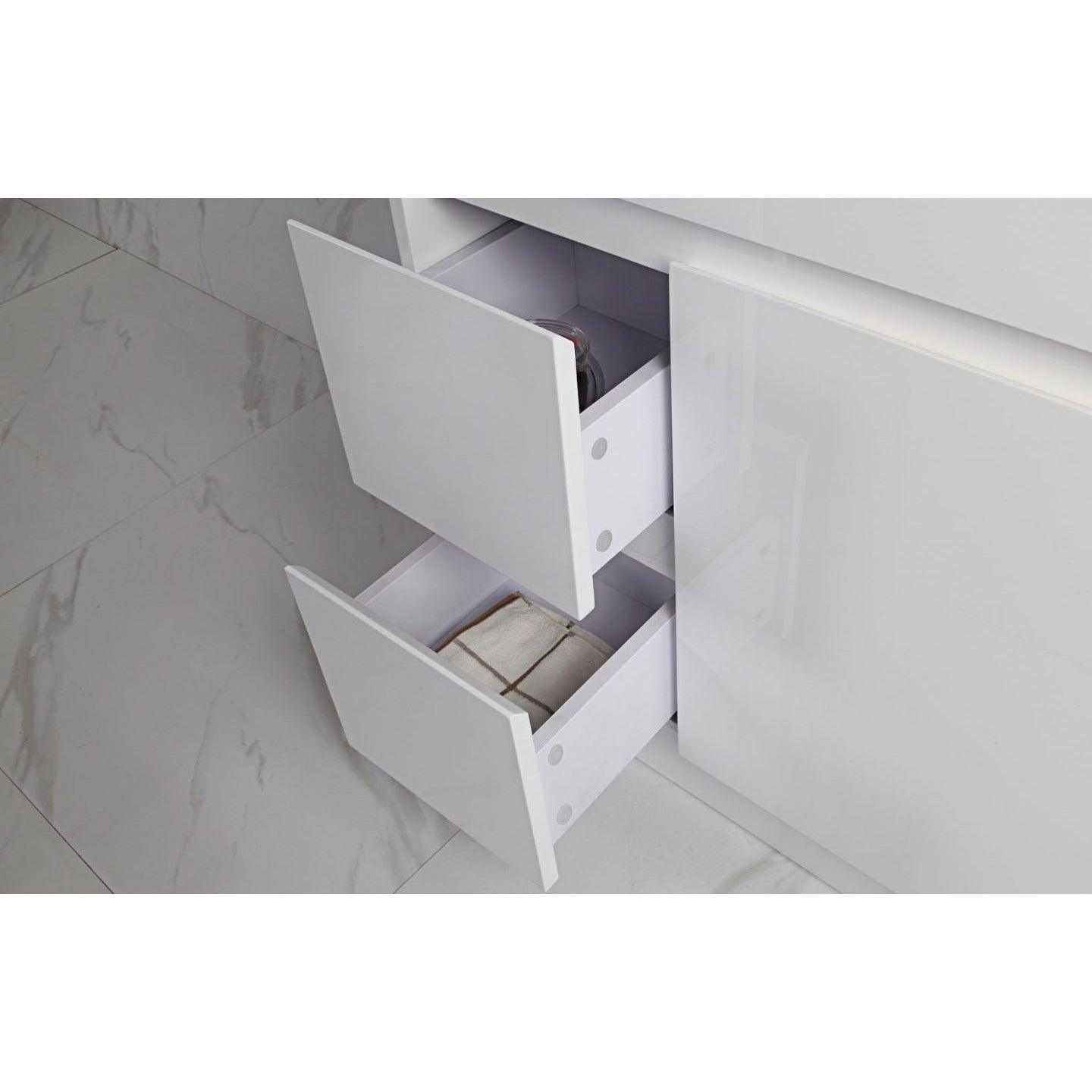 Aulic Maya Finger Pull Cabinet Only Left Hand Drawer 880X355X855mm - Burdens Plumbing