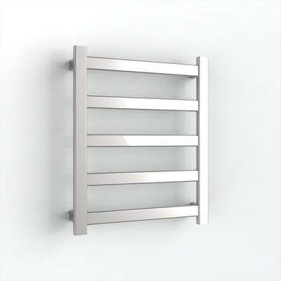 Avenir Hybrid Heated 5 Bar Towel Rail 72X60Cm Mirror Stainless - Burdens Plumbing