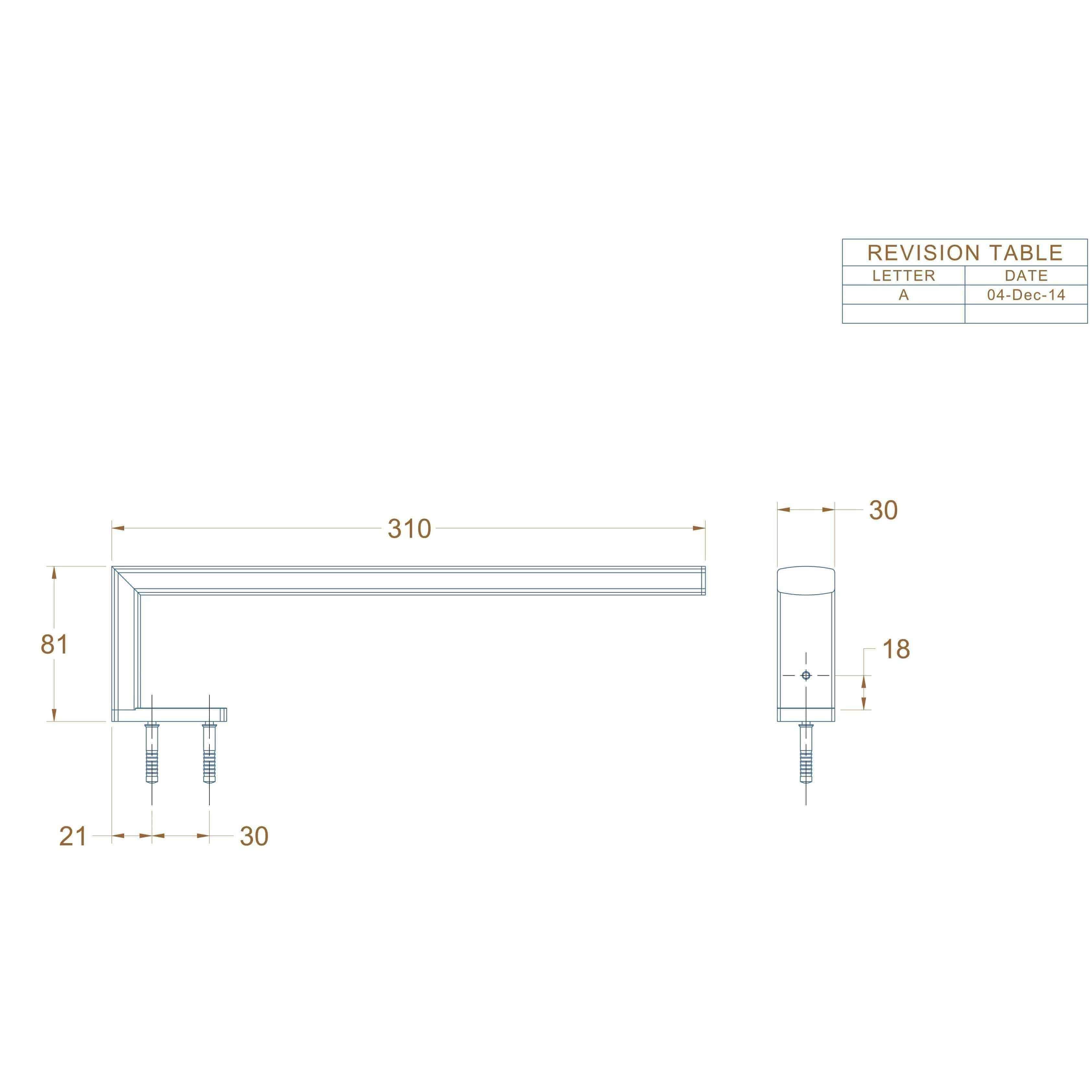 Avenir Xylo Hand Towel Rail Right Facing Chrome - Burdens Plumbing