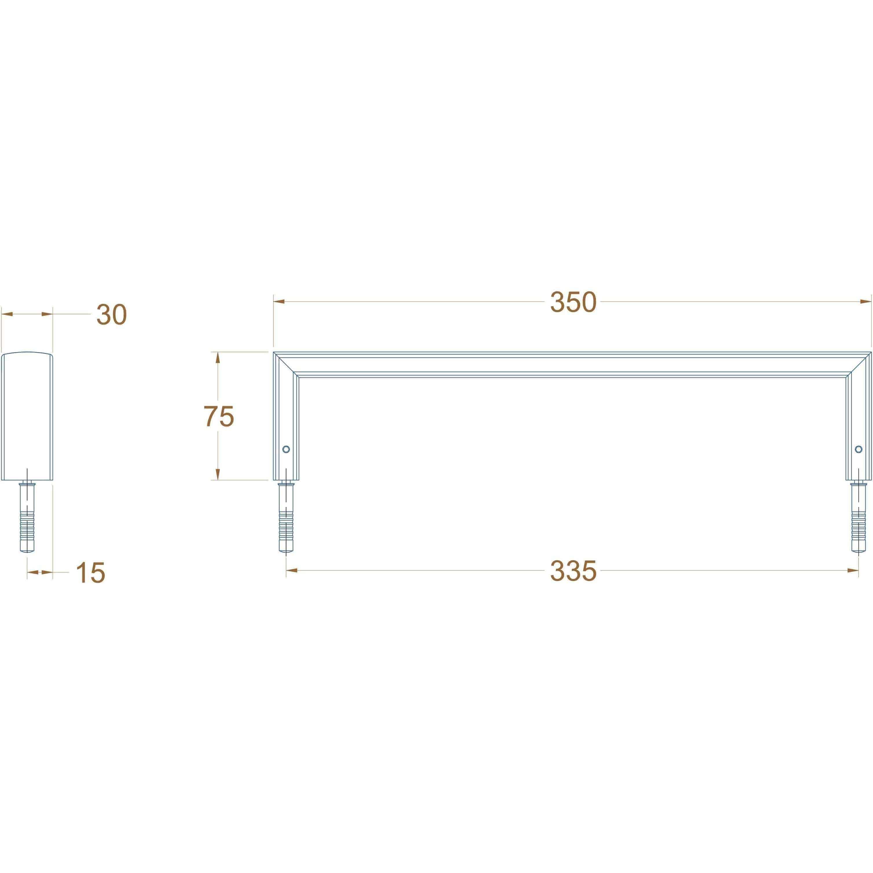 Avenir Xylo Single Towel Rail 35Cm Chrome - Burdens Plumbing