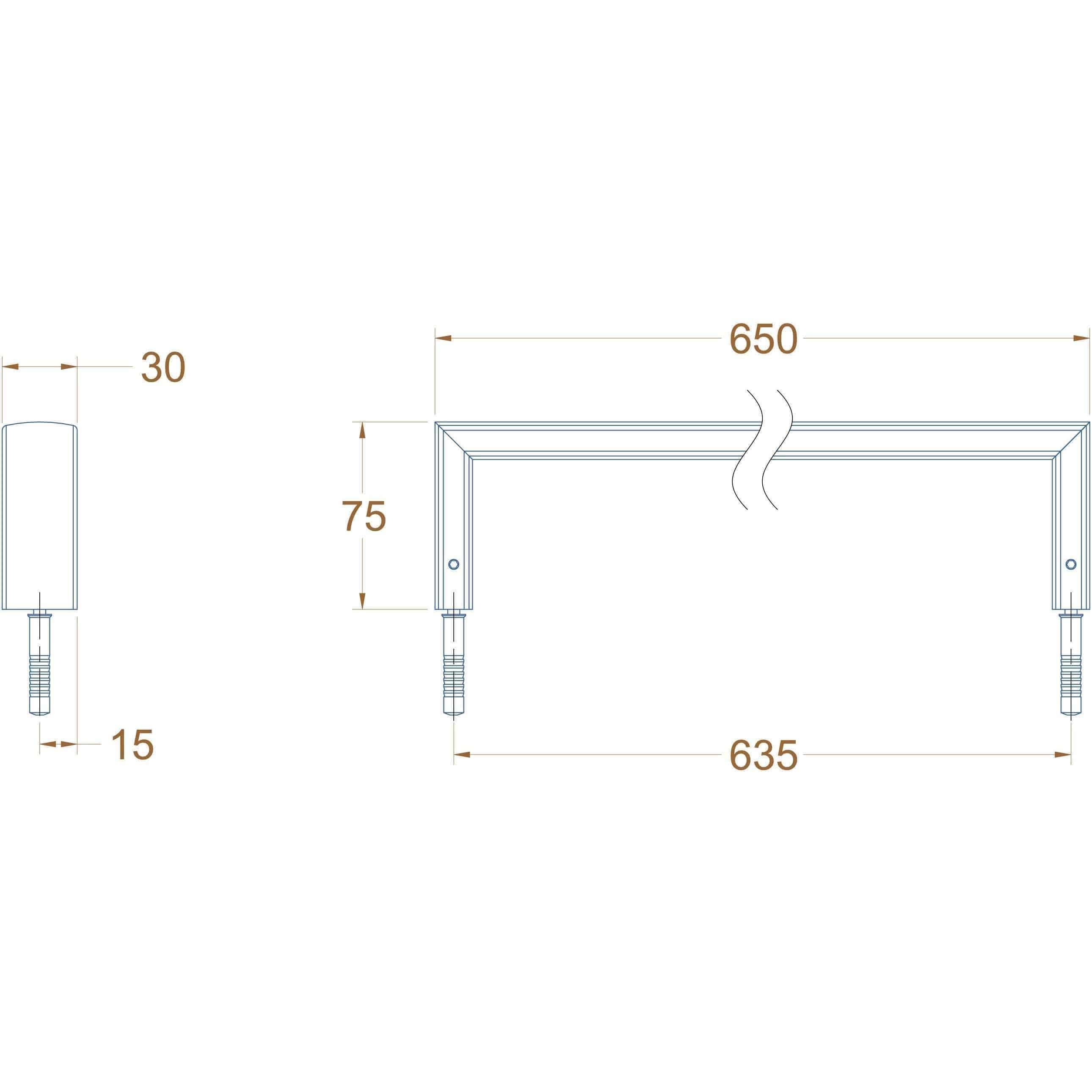 Avenir Xylo Single Towel Rail 65Cm Chrome - Burdens Plumbing