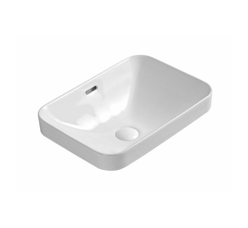 Barlee Gloss White Semi Inset Basin 460 X 330 X 170mm - Burdens Plumbing