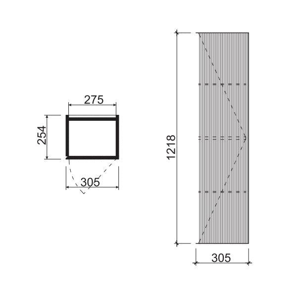 Bel Bagno Rimini Side Cabinet 1200mm Tallboy Rain Forest Green - Burdens Plumbing