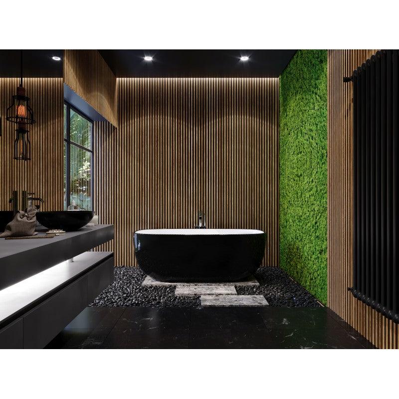 Bel Bagno Sapphire Bath 1650mm X 720mm X 580mm Black Exterior White Interior - Burdens Plumbing