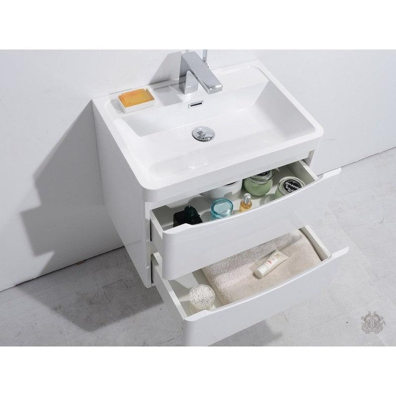 Belbagno Ancona 600mm Wall Hung Vanity Gloss White 600 X 420 X 450 - Burdens Plumbing