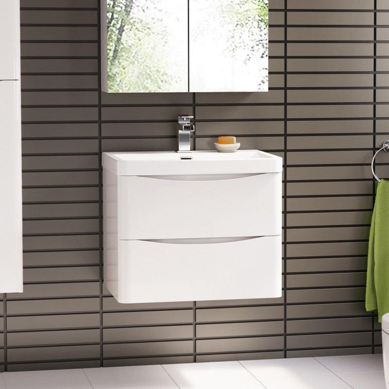 Belbagno Ancona 600mm Wall Hung Vanity Gloss White 600 X 420 X 450 - Burdens Plumbing