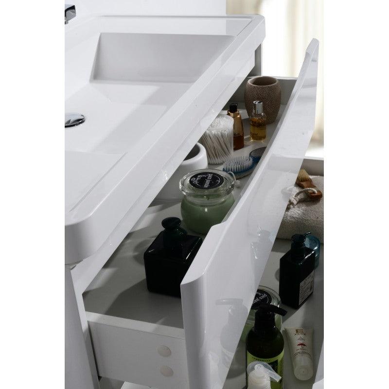 Belbagno Ancona 600mm Wall Hung Vanity Gloss White 900 X 480 X 450 - Burdens Plumbing