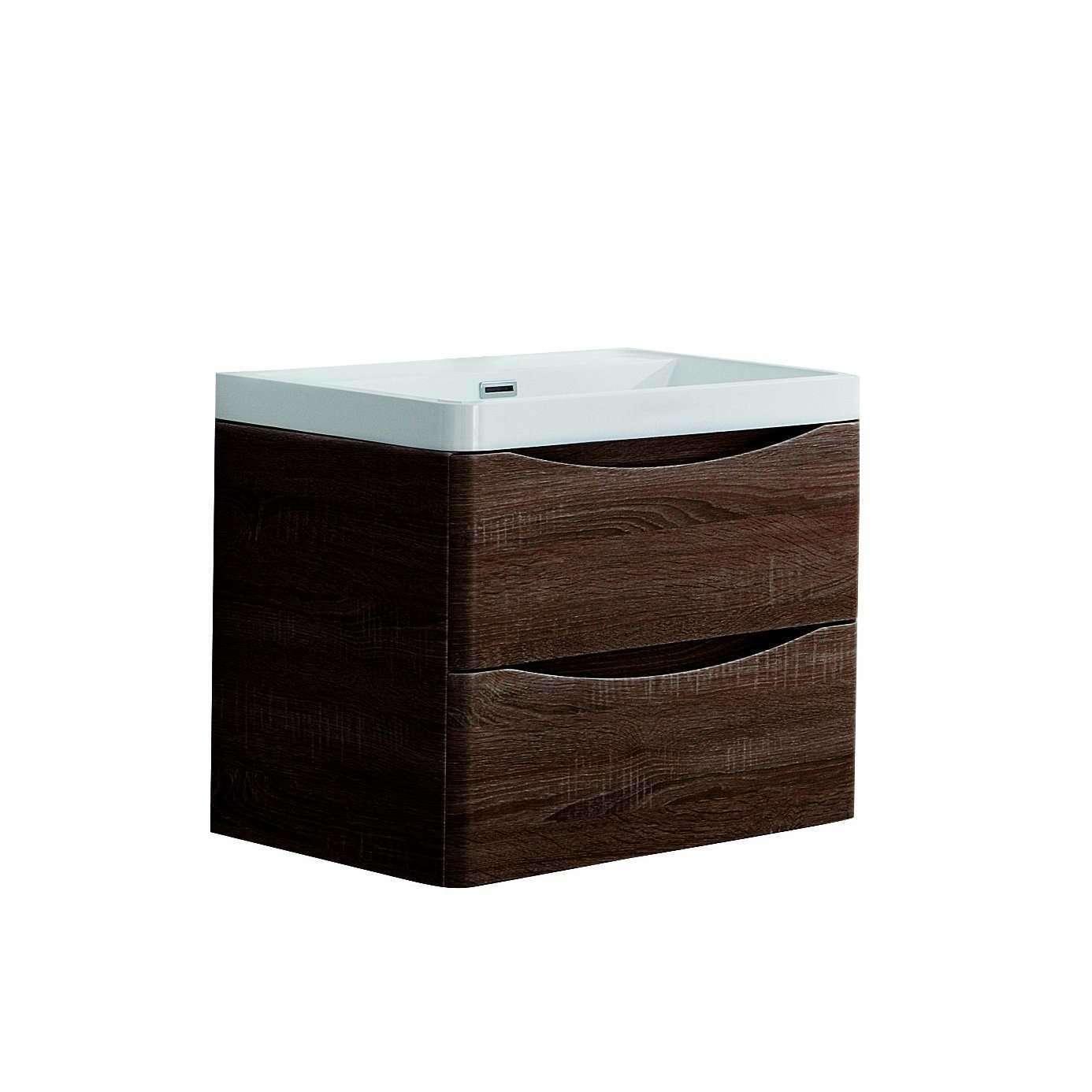 Belbagno Ancona 600mm Wall Hung Vanity Rose Wood 600 X 420 X 450 - Burdens Plumbing