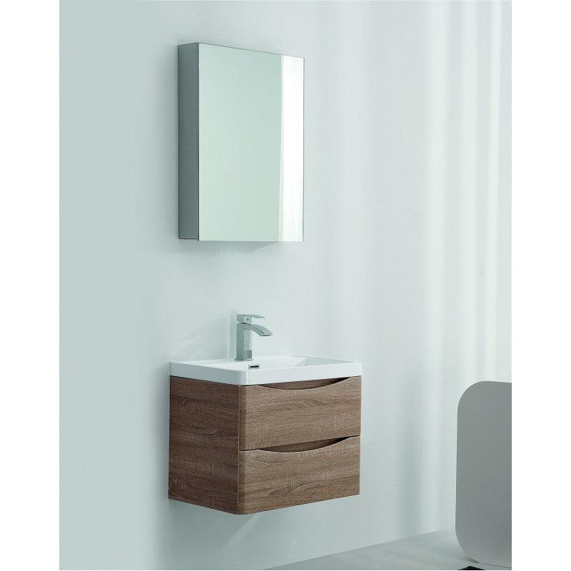 Belbagno Ancona 600mm Wall Hung Vanity White Oak 600 X 420 X 450 - Burdens Plumbing