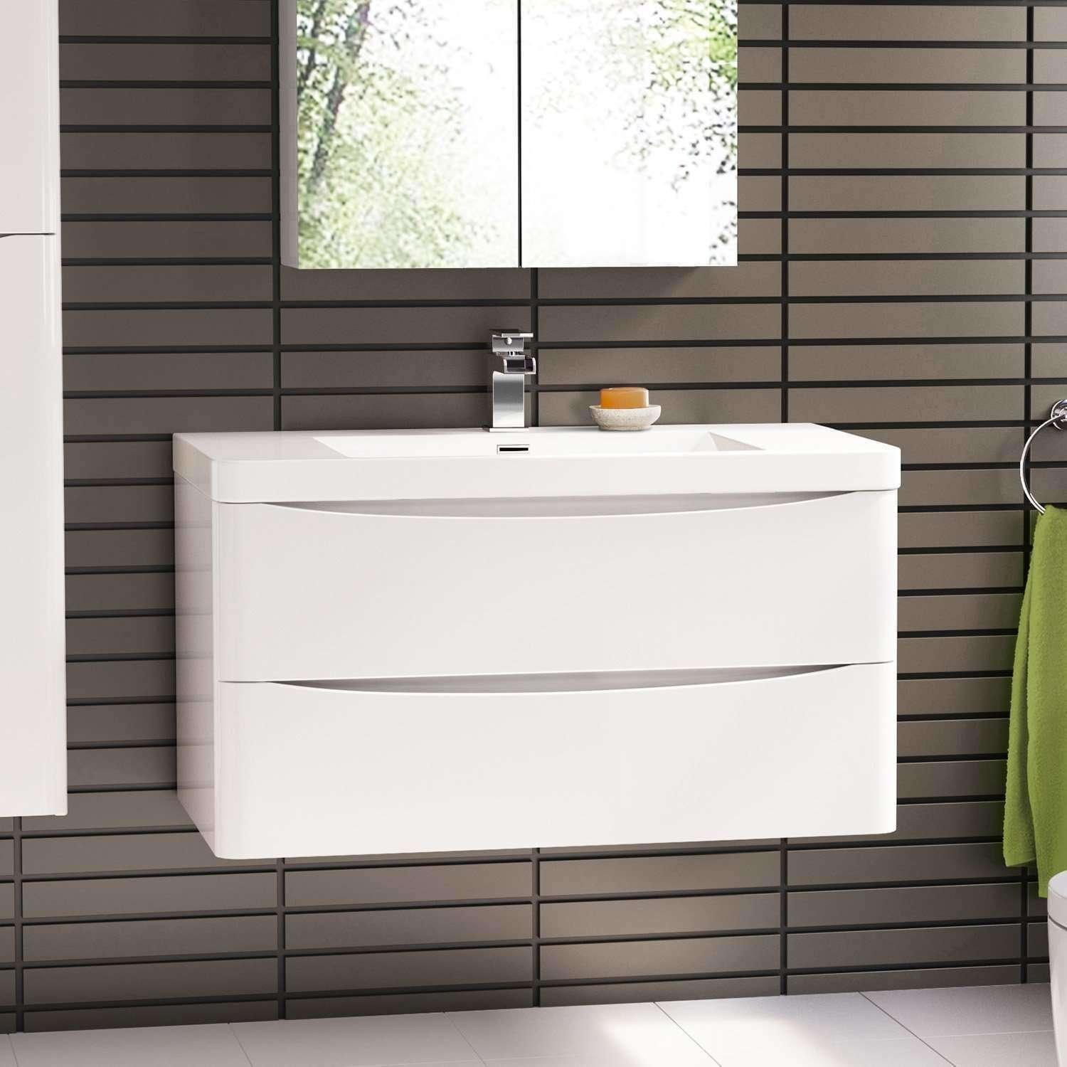 Belbagno Ancona Single 1200mm Wall Hung Vanity Gloss White 1200X4 - Burdens Plumbing