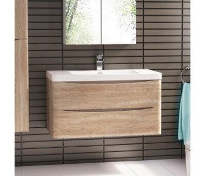 Belbagno Ancona Single 1200mm Wall Hung Vanity White Oak 1200X480X450 - Burdens Plumbing