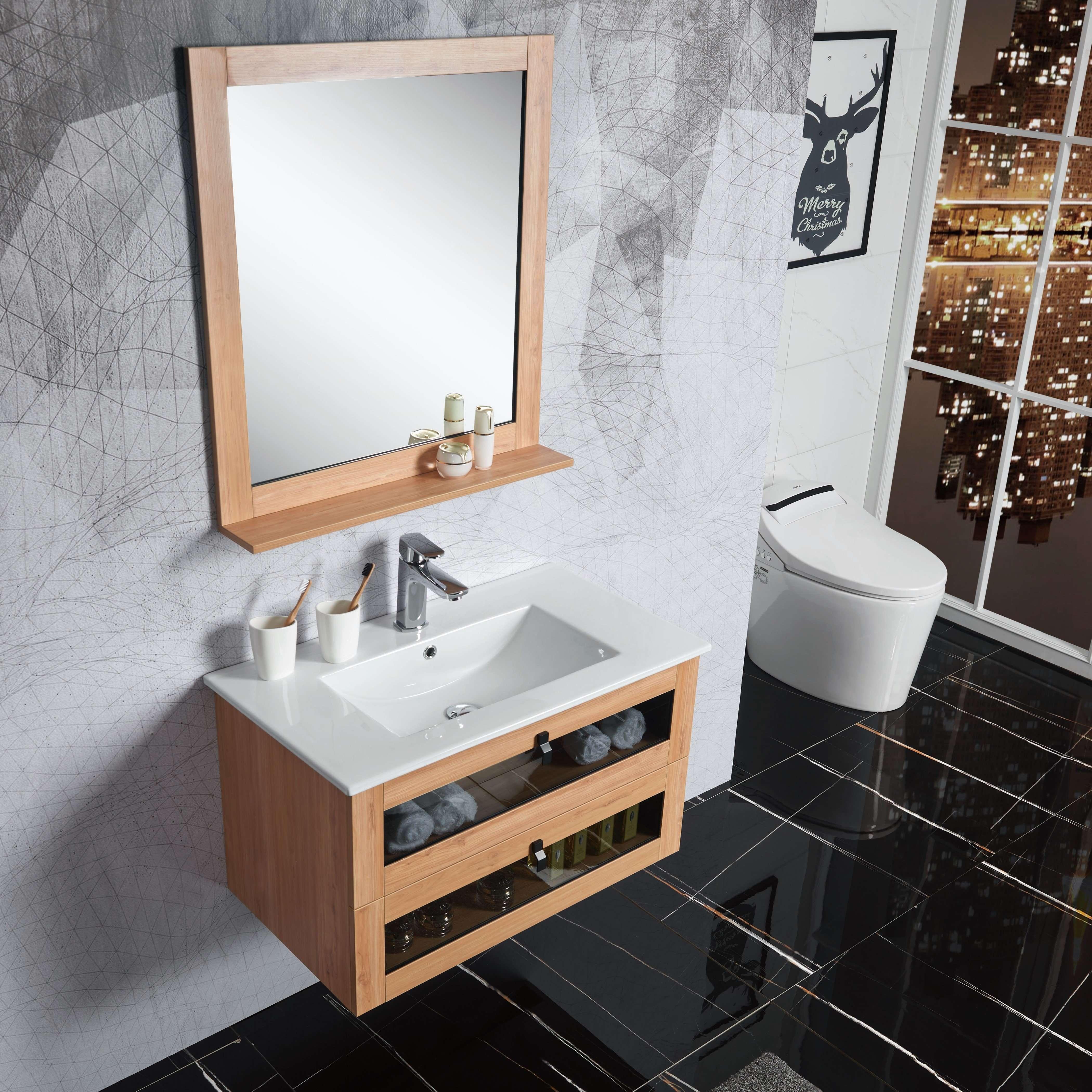 Belbagno Manhattan 800mm Wall Hung Vanity White Oak Man-800-W-Wo - Burdens Plumbing