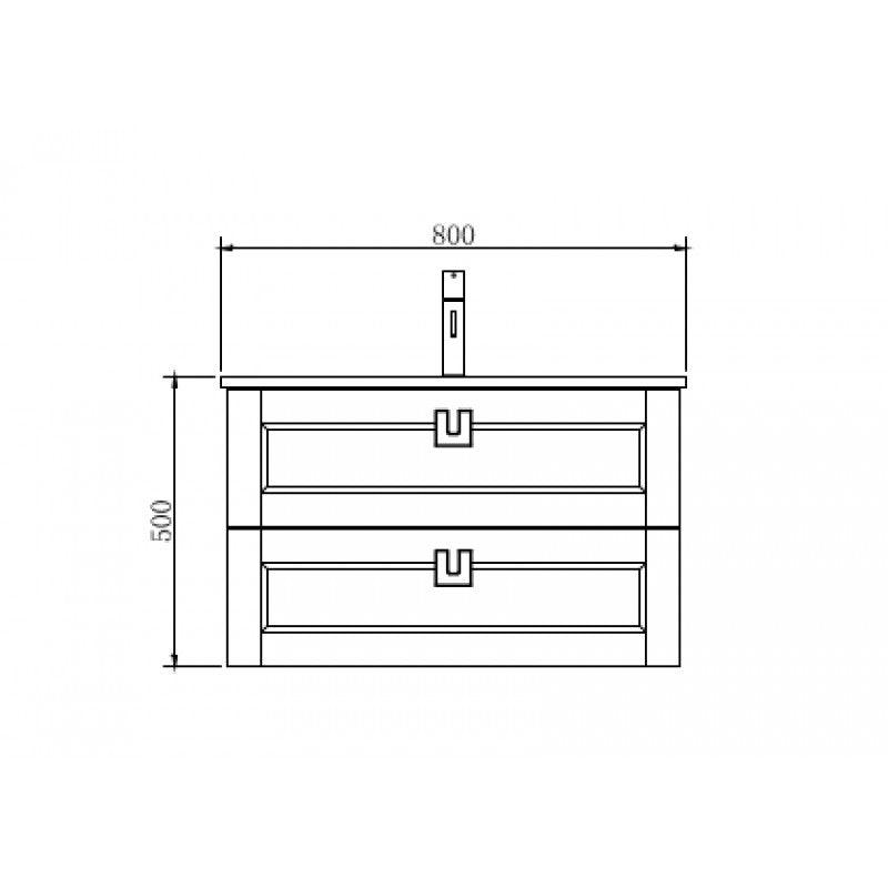 Belbagno Manhattan Wall Hung Vanity White Oak 800mm - Burdens Plumbing