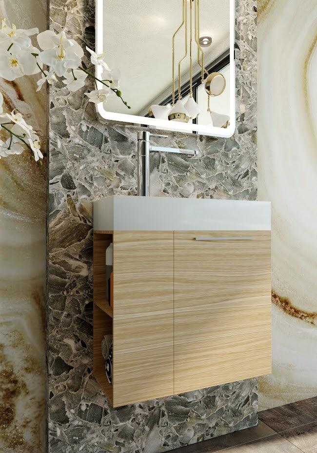 Belbagno Maria Wall Hung Vanity 600X256X520mm - Burdens Plumbing