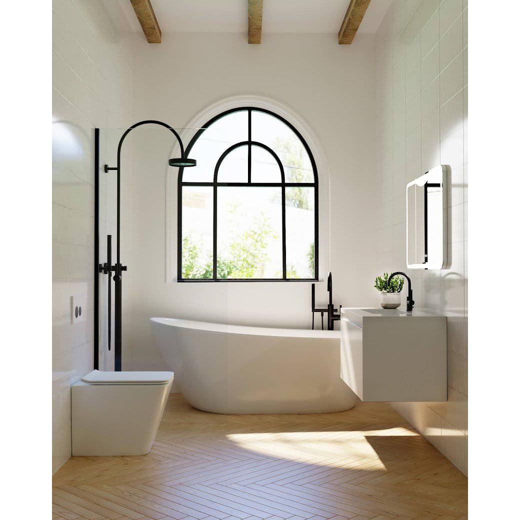 Belbagno Prado 900mm Wall Hung Vanity Gloss White 900 X 480 X 450 - Burdens Plumbing