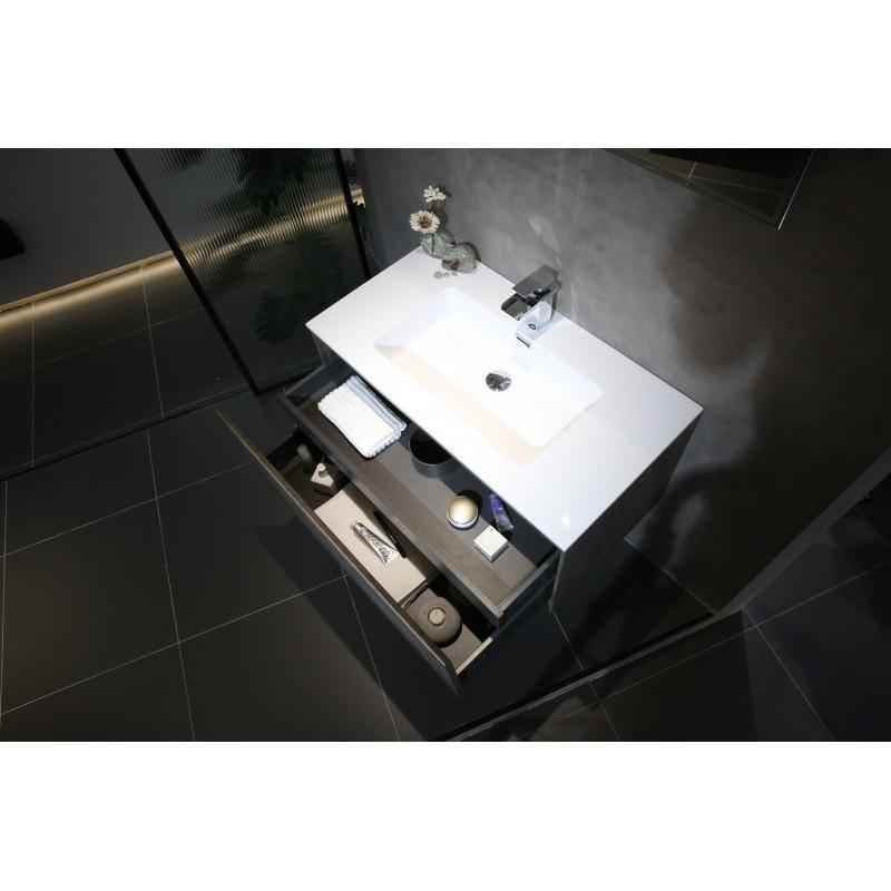 Belbagno Prado 900mm Wall Hung Vanity Maple Oak 900 X 480 X 450 - Burdens Plumbing