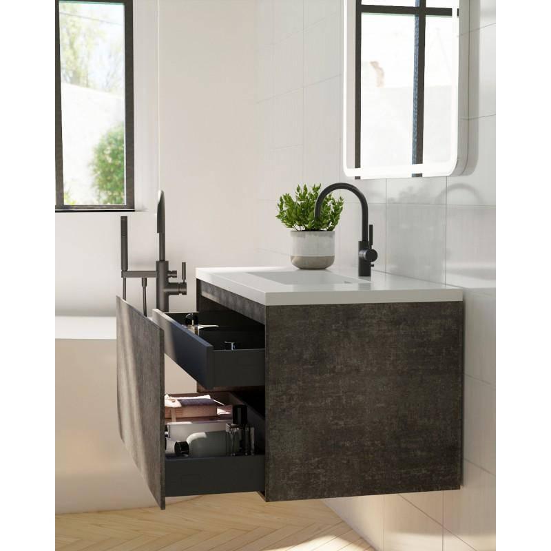 Belbagno Prado 900mm Wall Hung Vanity Maple Oak 900 X 480 X 450 - Burdens Plumbing
