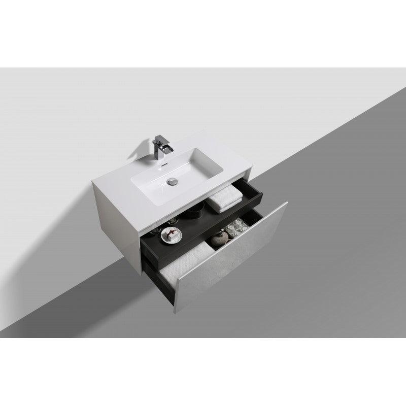 Belbagno Prado Gloss White 750mm Wall Hung Vanity 750 X 480 X 450 - Burdens Plumbing