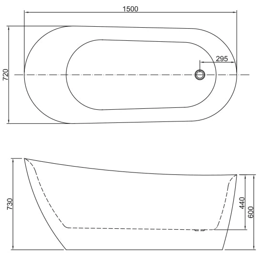 Belbagno Romano 1700 X 780 X 710 F/Standing Bath Gloss White Bb15 - Burdens Plumbing