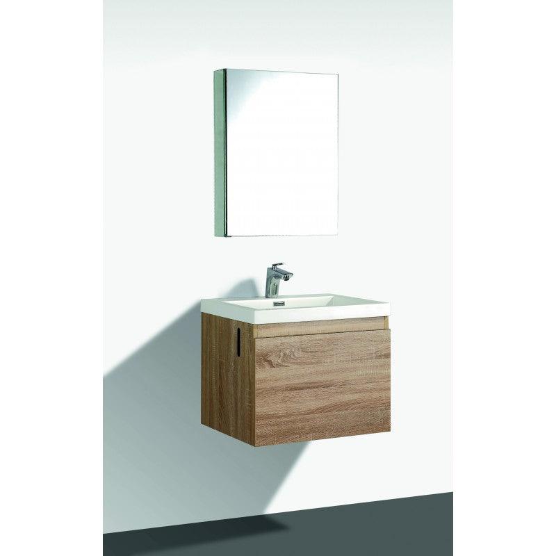 Belbagno Roxanne 600mm Wall Hung Vanity White Oak P/Marble Top - Burdens Plumbing