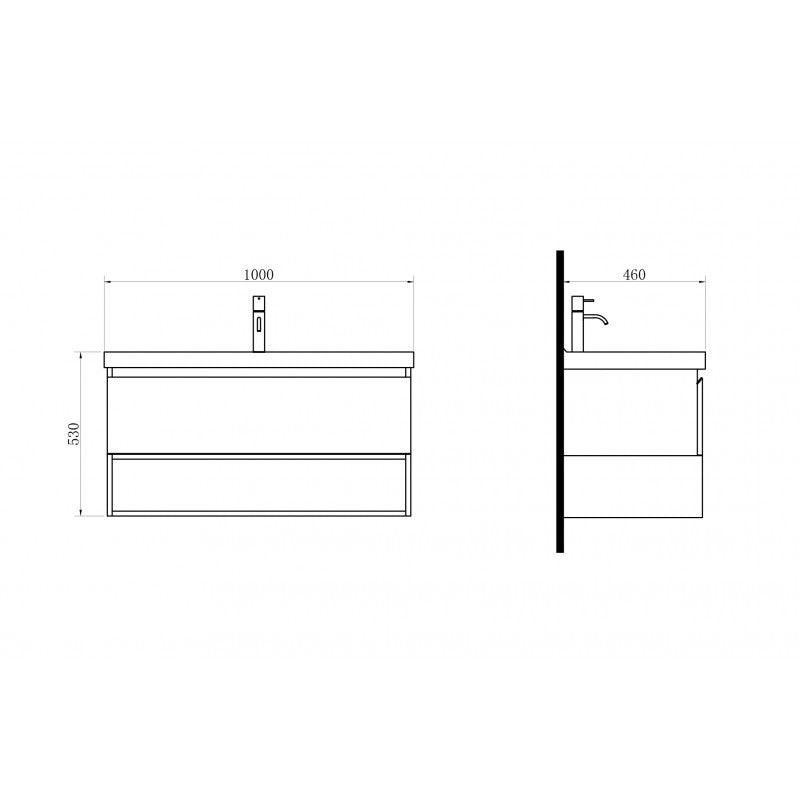 Belbagno Zero 1000mm Wall Hung Vanity Callacatta White Oak Zer-10 - Burdens Plumbing