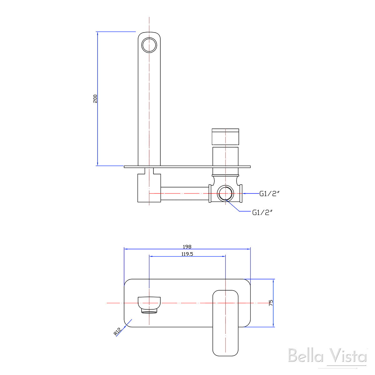 Bella Vista Chaser Mixer And Spout Combo Chrome - Burdens Plumbing