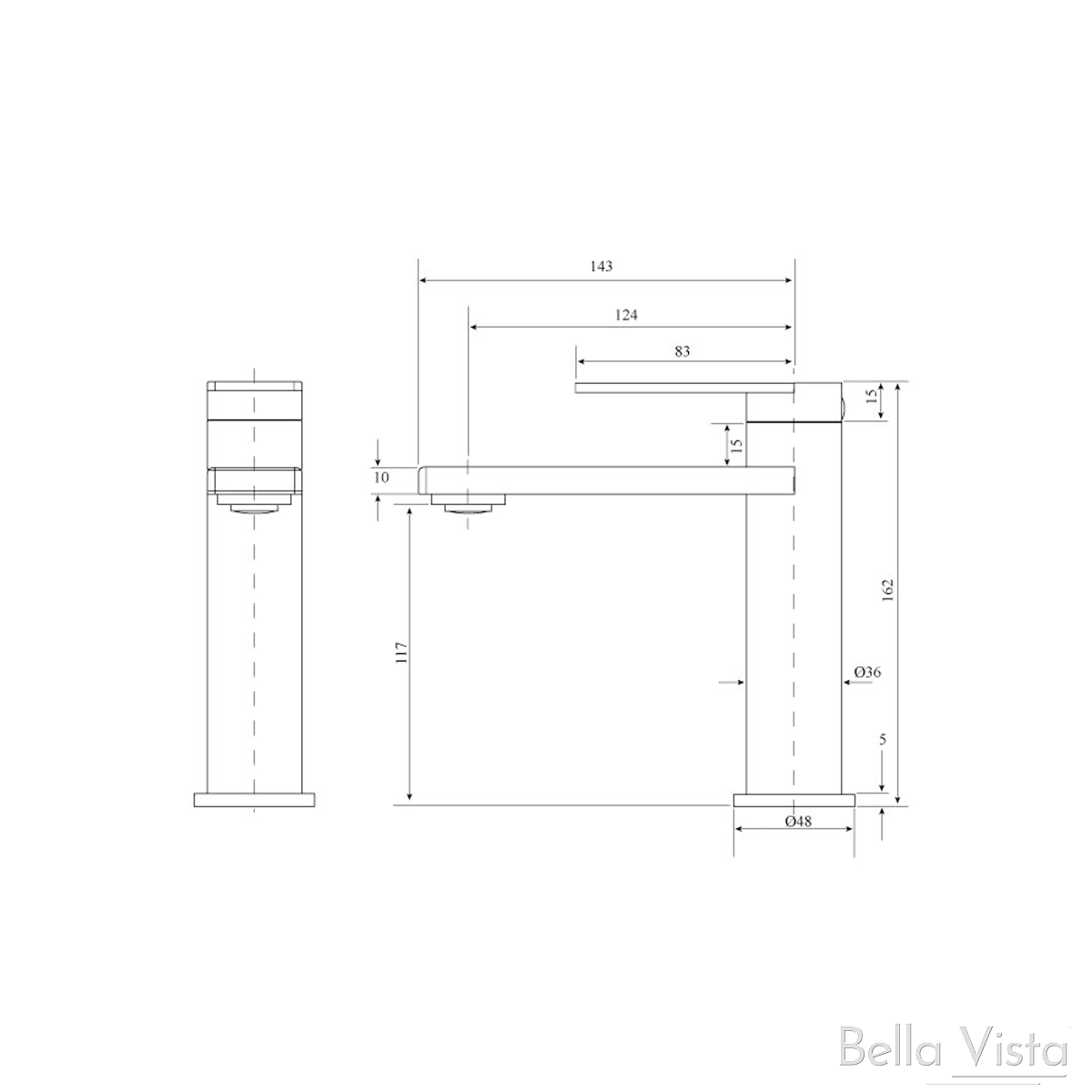 Bella Vista Cresta Basin Mixer Brushed Nickel - Burdens Plumbing