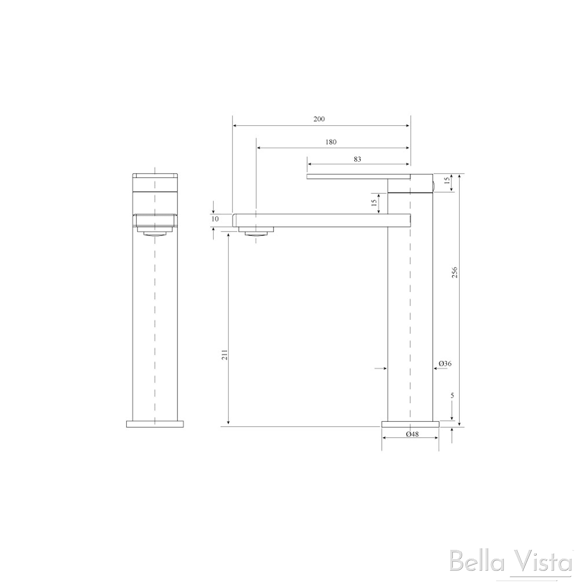 Bella Vista Cresta Tall Basin Mixer Chrome - Burdens Plumbing