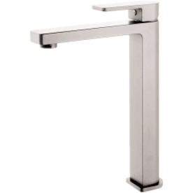 Bella Vista Ikon Flores High Rise Basin Mixer Brushed Nickel - Burdens Plumbing