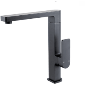 Bella Vista Ikon Flores Square Neck Sink Mixer Matte Black - Burdens Plumbing