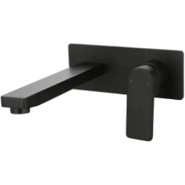 Bella Vista Ikon Flores Wall Basin Mixer Matte Black - Burdens Plumbing