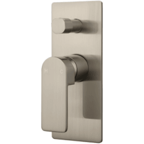 Bella Vista Ikon Flores Wall Mixer With Diverter Brushed Nickel - Burdens Plumbing