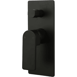 Bella Vista Ikon Flores Wall Mixer With Diverter Matte Black - Burdens Plumbing