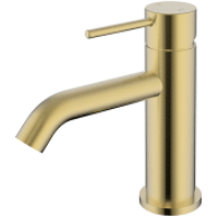Bella Vista Ikon Hali Basin Mixer Brushed Gold - Burdens Plumbing