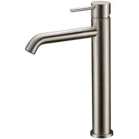 Bella Vista Ikon Hali Highrise Basin Mixer Brushed Nickel - Burdens Plumbing