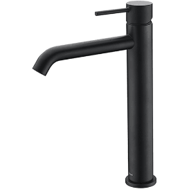 Bella Vista Ikon Hali Highrise Basin Mixer Matt Black - Burdens Plumbing