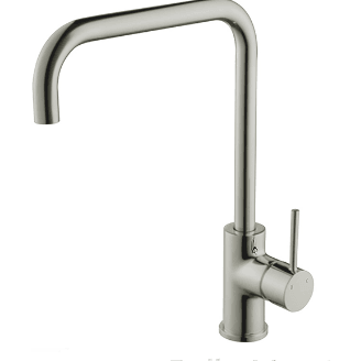 Bella Vista Ikon Hali Square Neck Sink Mixer In Brushed Nickel - Burdens Plumbing