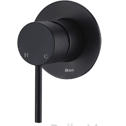 Bella Vista Ikon Hali Wall Mixer Matt Black - Burdens Plumbing