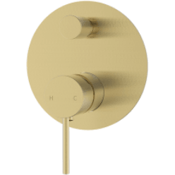 Bella Vista Ikon Hali Wall Mixer With Diverter Brushed Gold - Burdens Plumbing