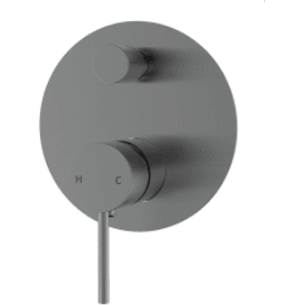 Bella Vista Ikon Hali Wall Mixer With Diverter Gun Metal - Burdens Plumbing