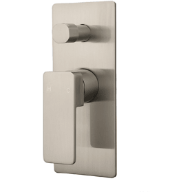 Bella Vista Milos Shower Flick Mixer With Diverter Brushed Nickel - Burdens Plumbing