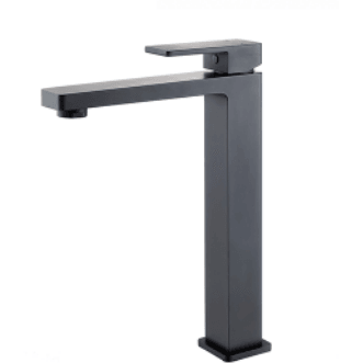 Bella Vista Milos Tall Basin Mixer Black - Burdens Plumbing