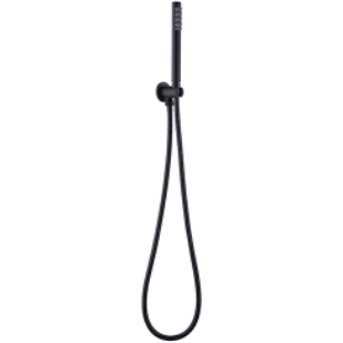 Bella Vista Round Hand Shower On Wall Outlet Bracket (Short) Black - Burdens Plumbing