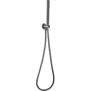 Bella Vista Round Hand Shower On Wall Outlet Bracket (Short) Gun Metallic - Burdens Plumbing