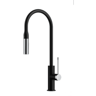 Bella Vista Round Sink Mixer Black / Chrome Plated - Burdens Plumbing