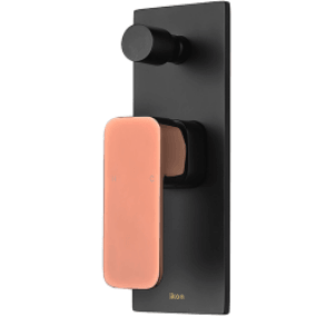 Bella Vista Seto Wall Mixer/Divt Matte Black And Rose Gold - Burdens Plumbing