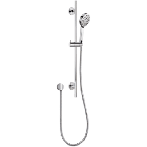 Bella Vista Shower Head On Rail Round Chrome Builders Range - Burdens Plumbing