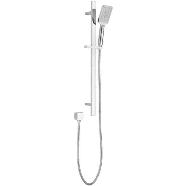 Bella Vista Shower Head On Rail Square 900mm Rail Chrome - Burdens Plumbing